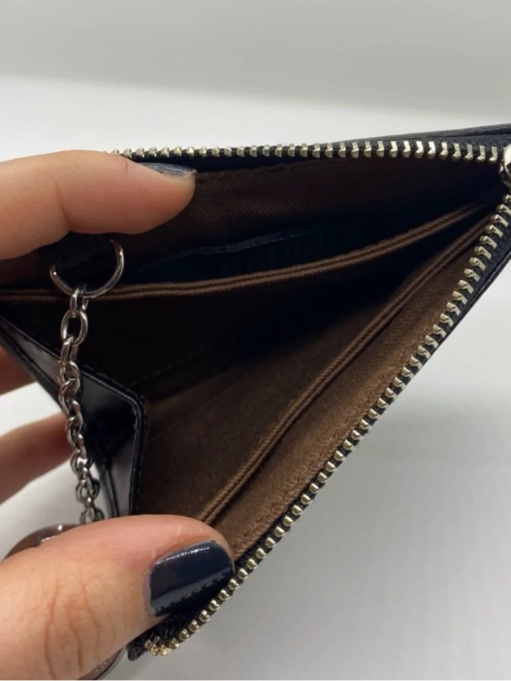 Lauren Ralph Lauren Black Textured Keyring Pouch